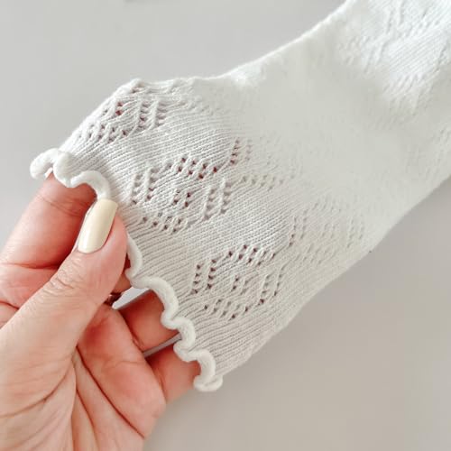 zrylibya Women Cute Ruffle Frilly Crochet Ankle Socks Solid Color Basic Casual Crew Socks 4 Pairs2