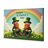 TFSW Decoración de baño Arte de pared del Día de San Patricio Magic: duendes y arco iris, lienzo decorativo para Cuartos Decoración de baño Arte de pared (30 x 40 cm)