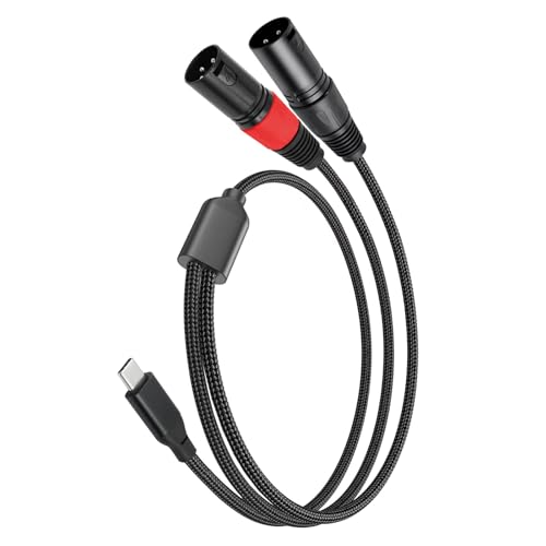 Câble USB C vers double XLR mâle pour brancher un PC sur une table - 2