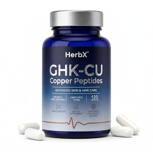 GHK-Cu Copper Peptide Supplement | Systemic Support for Collagen Skin Elasticity Hair Thickness & Tissue Repair | (Zinc-Free for Custom Stacking) - 120 Capsules