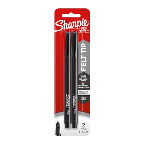 Sharpie Fine Point Pens, Black Ink 2 ea