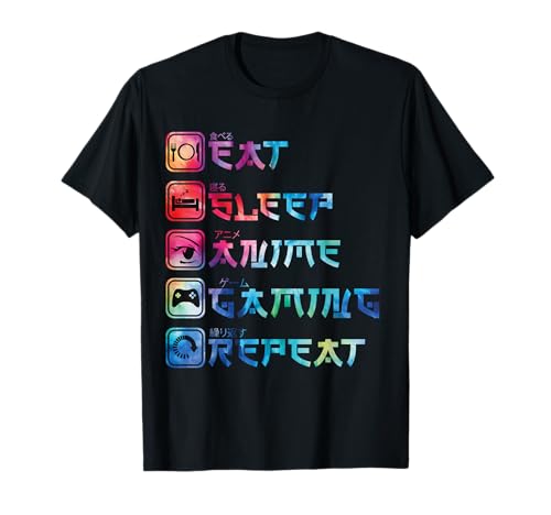 Eat Sleep Anime Gaming Repeat Funny Otaku Gamer t-shirt