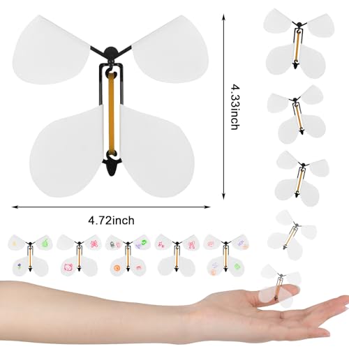 Image of LOMIMOS 20Pcs Flying Butterfly, White Magic Wind Up Butterfly Toy DIY Butterfly Wings for Children Surprise Wedding Birthday Party Gifts Book Greeting Card