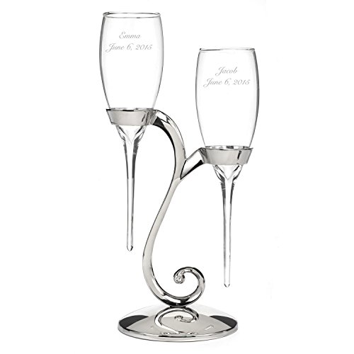 Personalized Raindrop Champagne Flutes Personalized Wedding Toast Set Engraved Glasses Gift for Couples