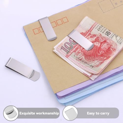 30 pcs Money Clip, Stainless Steel Wallet Credit Card Holder Cash Clip for Men Women, Business Card Holder Pocket for Front Pocket Minimalist Wallet Clip - Silver3