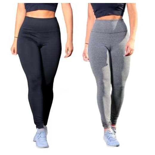 Kit 2 Calça Leg Legging Feminina Grossa Suplex Cintura Alta Moda Fitness Academia Crossfit Confortável (BR, Alfa, M, Regular, Regular, 1 Preto + 1 Cinza)