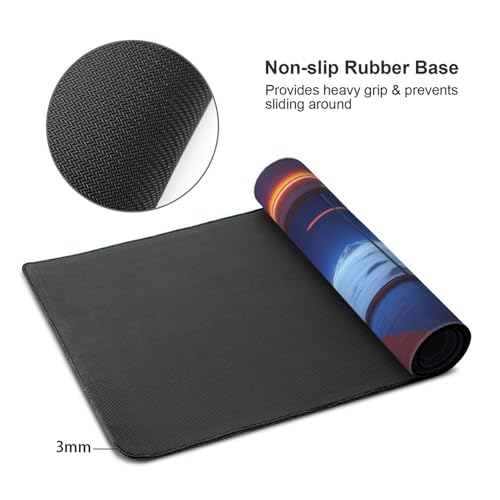 Grand tapis de souris de jeu imprimé espace lounge aux bords cousus