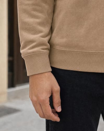 Image of Nobero Sweatshirts for Man Stylish | 280 GSM Rich Cotton Fleece Solid Regular Fit Full Sleeve Sweatshirt for Men | Stylish Casual Wear Winter Crew Neck Sweatshirt for Men