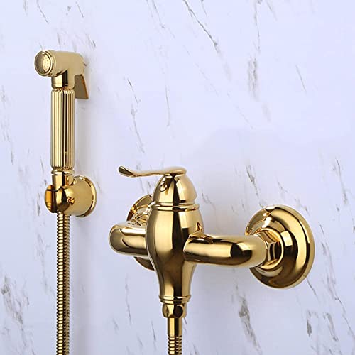 Kit de pulvérisation de toilette doré pour une salle de bains moderne et confortable
