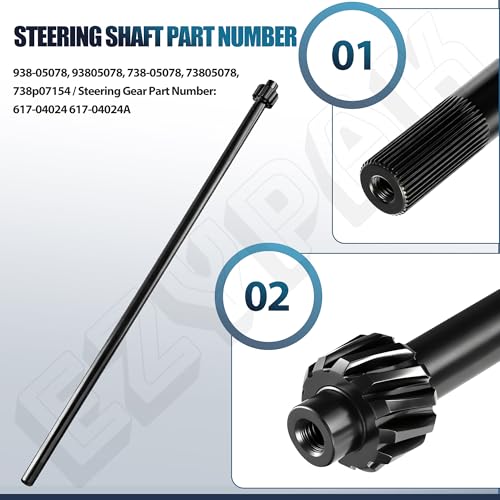 938-05078 Steering Shaft & 617-04024A Steering Gear Assembly Compatible with MTD/Troy-Bilt/Yard Man/Yard Machines/Bolens Lawn Tractor Replace Number 738-05078, 617-04024, with a Washer by EZYPAK - Image 3