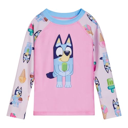 Bluey Girls UPF 50+ Rash Guard and Bikini Bottom Toddler to Big Kid Sizes (2T - 10-12)2