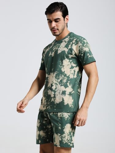 Image of Vogaan Men's Cotton Short Sleeve Tracksuit Summer T Shirt & Shorts Set with 2 Pockets || Casual Co-ord Sets