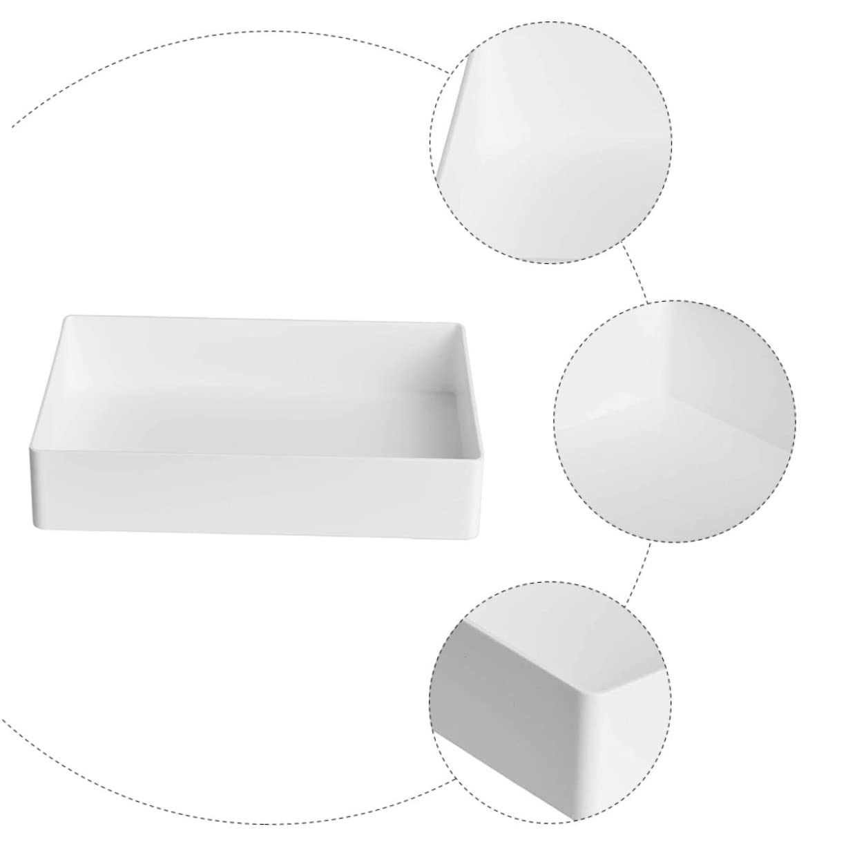 Zerodeko Plateau de Laboratoire Bac de Rangement Étanche en Polypropylène Blanc Organisateur Utilitaire Résistant aux Acides et Bases pour Petits Consommables et Flacons