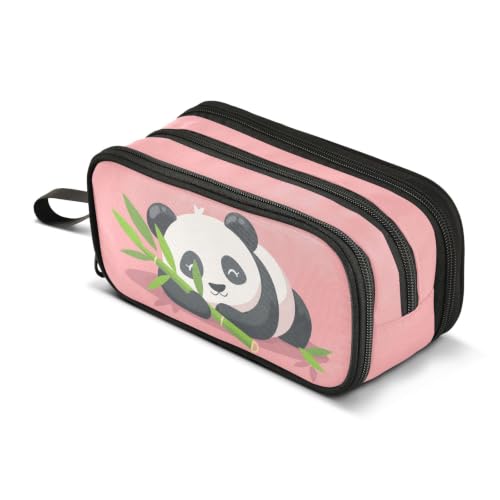 Image of Pencil Case Large Pen Bag with Zipper Panda Animal Cute