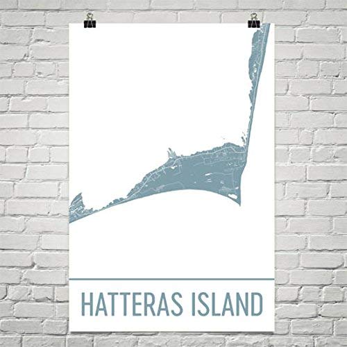 Amazon.com: Cape Hatteras Map, Cape Hatteras Art, Hatteras Island Print ...