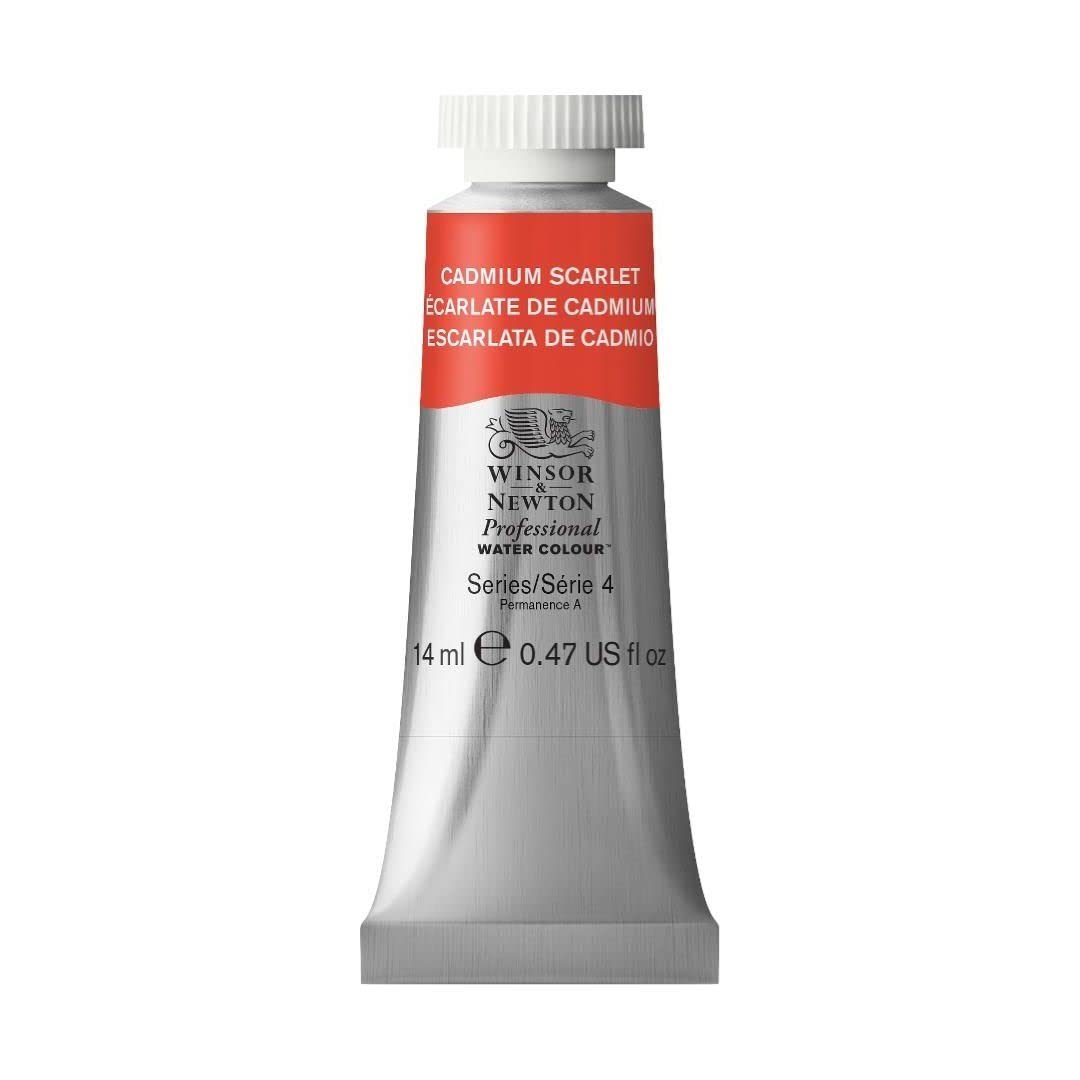 Winsor & Newton Professional Water Colour 14 ML - Cadmium Scarlet (106) - Finely Pigmented, Vibrant, Vivid & Intermixable Artists' Water Colour Paints - More Colours Available