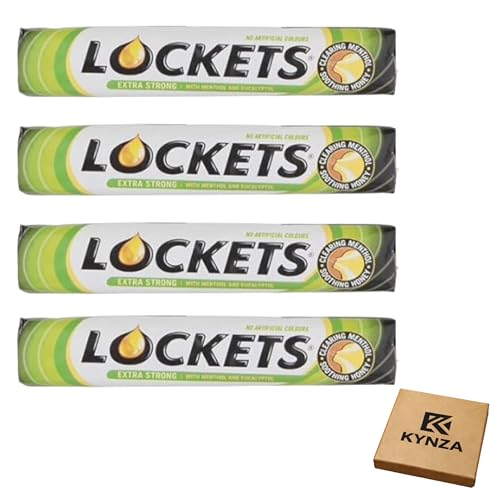 Lockets Extra Strong Throat Sweets 4 x 41g Multipack | Menthol Lozenges with Liquid Centre | Cooling Relief for Dry Tickly Throat | Fresh Breath & Everyday Comfort | No Artificial Colours