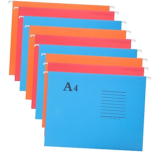 PLAFOPE 10Pcs Suspension File Folder Paper Hanging File Holder for Document Organization Mixed Colors for Office and Home Supplies Includes Classification