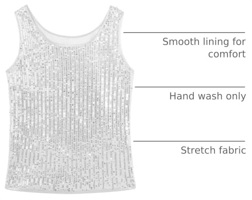Image of Noomelfish Girls Sequin Tank Tops Sparkly Glitter Dance Sleeveless Shirt (5-12 Years)