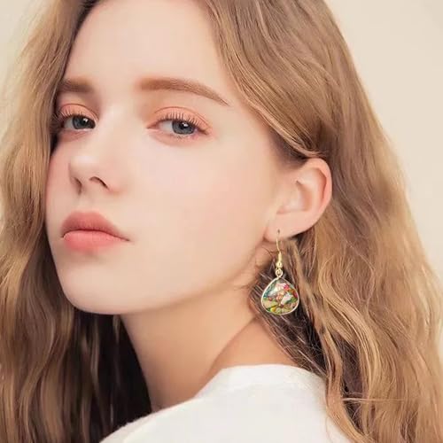 Boho Women Jasper Stone Earrings Handmade Colorful Waterdrop Imperial Jasper Unique Healing Stone Dangle Earrings - Image 2