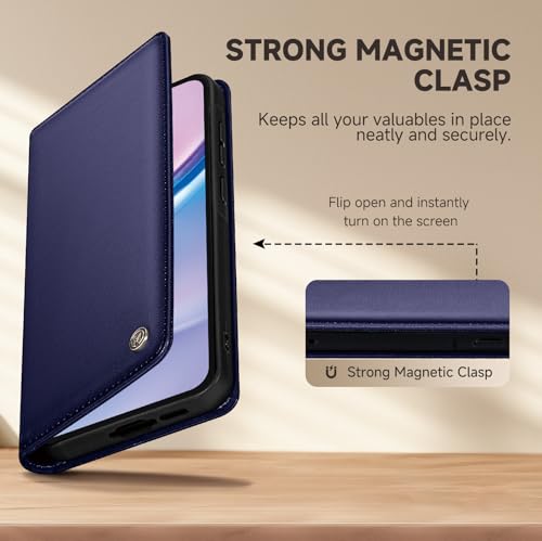 Handyhülle für Samsung Galaxy A15 4G/5G Hülle, Premium Lederhülle Schutzhülle Tasche für Samsung A15 Hülle Wallet Kartenfach Standfunktion Klappbar Flip Case für Galaxy A15 Hülle,Blau – Bild 3