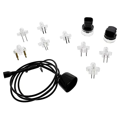 Jkjhbhged 11-Piece Fuel Injector Tester Tool Noid Light Set Fuel Light Fuel Injector Tester Kit Black