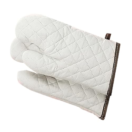 Artibetter Moufles Cuisine en Coton Blanc 2pcs Protection Chaleur Complète Confortables pour Micro-Ondes et Barbecue Usage Mixte Homme et Femme
