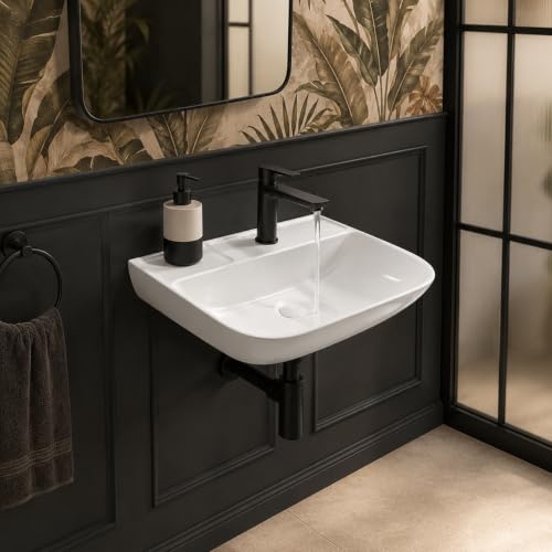 Image of Wall Mounted Wash Basin for Bathroom /Wall Hung Wash Basin /Ceramic Sink (43x31x14.5cm).