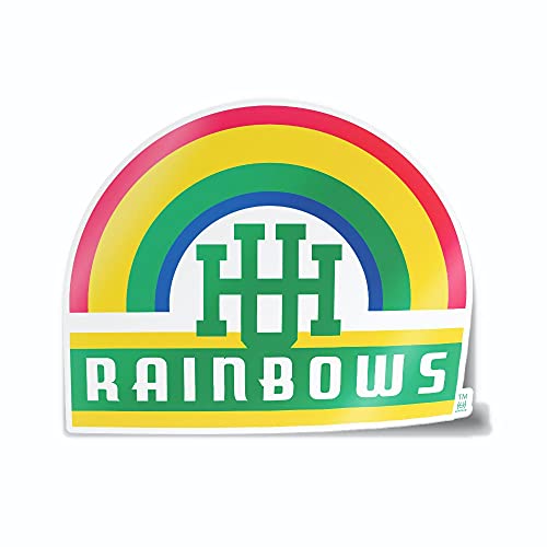 Image of University of Hawaii Rainbow Warriors Vintage Rainbow UH Logo Full Color Weatherproof Vinyl Sticker Car Decal from Nudge Printing
