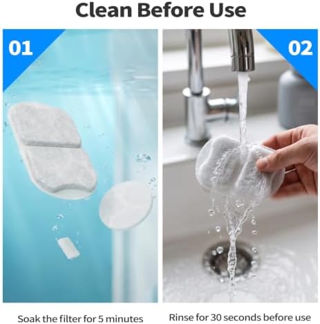 Dog Water Bowl Filters Replacement, Compatible for 7L/230oz/1.8G Stainless Steel Pet Water Fountain, 16 Set Water Filter for Dog Fountain Contain Activated Carbon Filters Pre-Filters and Pump Sponges — 사진 7