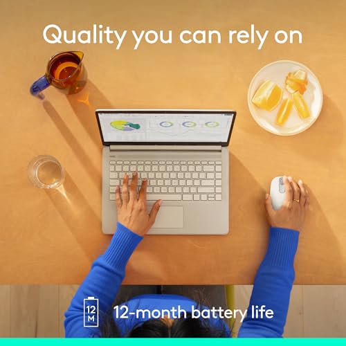Image of Logitech M196 Bluetooth Wireless Mouse, Compact and Portable Mouse for Laptops, Tablets and More, 12-Month Battery, Smooth Tracking, Compatible with PC and Mac, Windows and macOS - Off White