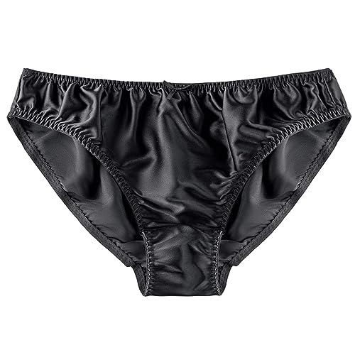 Culotte femme pack de 3 en soie de mûrier : sous-vêtement mi-taille à lacets XXXL