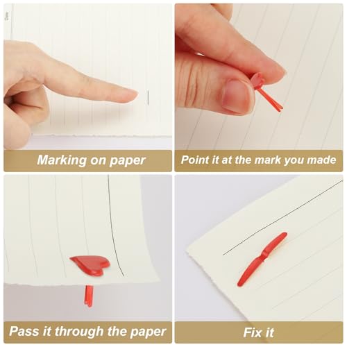 Mini clavos divididos PATIKIL de corazón rojo para manualidades de papel 6