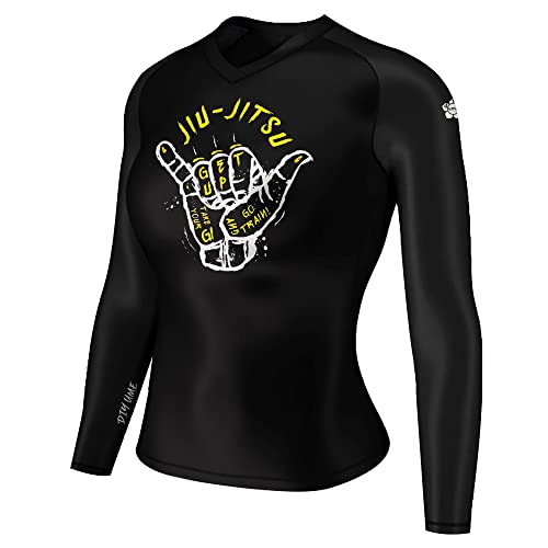 La Mejor Recopilación de Ropa de Squash para Mujer Top 5. 41 DIYUME Camisas hawaianas de manga larga para mujer, Jiu Jitsu Hand, S