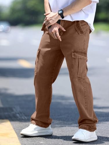 Image of AVANOVA Men's Cargo Jeans Slim Fit | Stylish Stretch Denim Trousers with Multi Pockets | Casual Wear Pants for Men | Comfortable Daily & Office Denim Wear Bottoms (Jeans 250)