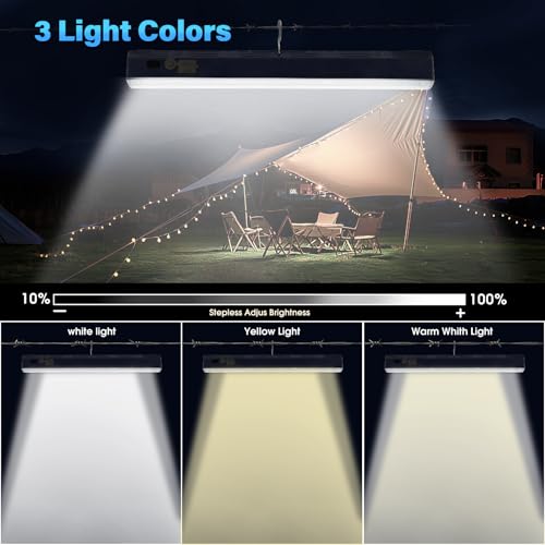 Image of Magnetic Light BAR, 11.81-inches 5000mAh Rechargeable Portable Lamp Built in 165 LED Bulbs,with Handy Hook with 2 Magnets Endurance