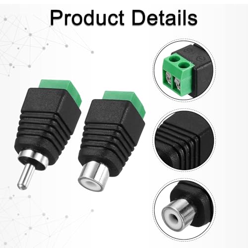 Adaptador RCA macho a hembra sin soldadura 6 unidades miniatura 5