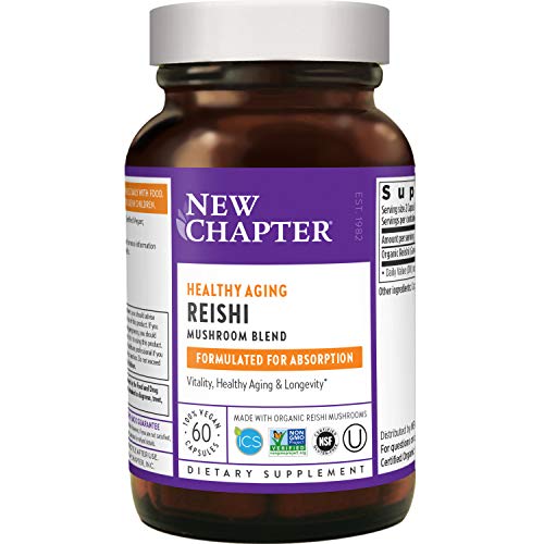 New Chapter Reishi Mushroom - LifeShield Reishi for Healthy Aging with + Organic Reishi Mushroom + Vegan + Non-GMO Ingredients - 60 ct