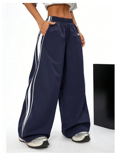 SOLY HUX Women's Baggy Sweatpants Casual Sports Wide Leg Parachute Hip Hop Pants Streetwear2