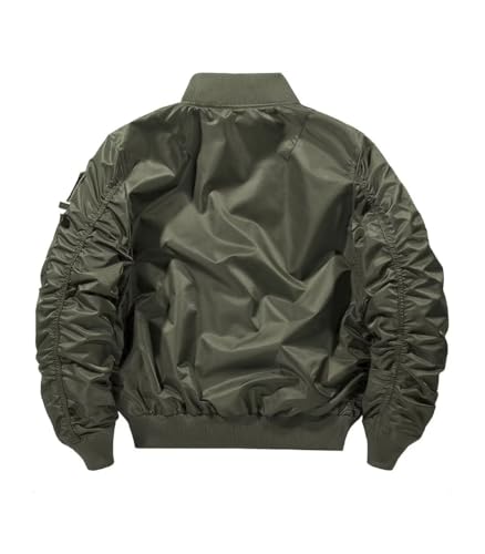 Image of FTIMILD Military Bomber Jacket for Men Casual Windbreaker Jacket Mens Spring and Fall Jacket with Pockets and US Armband