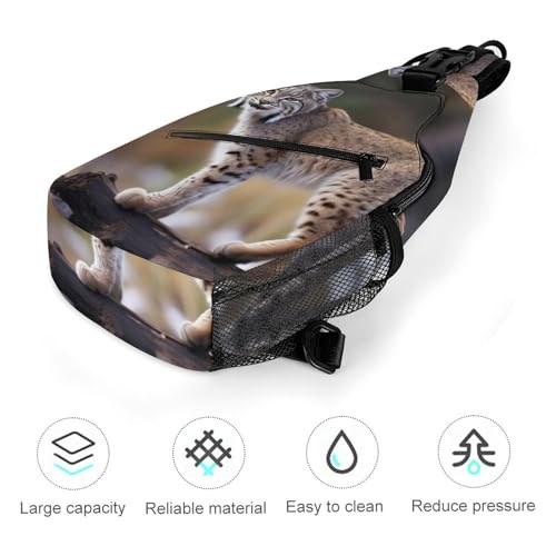 Wild Bobcat Mochila de Pecho Deportiva Casual para Hombre y Mujer miniatura 5