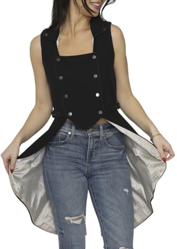 Pretty Attitude Gothic Two Tone Vest Sleeveless Tailcoat Jacket Cosplay Coat