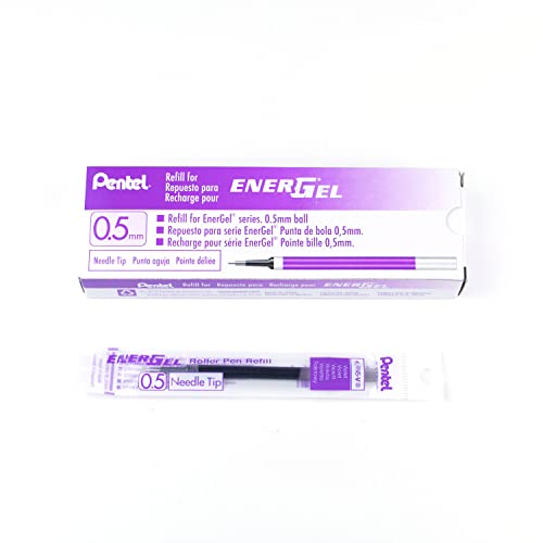 Image of Pentel Refill Ink for EnerGel Gel Pen, 0.5mm Needle Tip, Violet Ink, Box of 12 (LRN5-V)