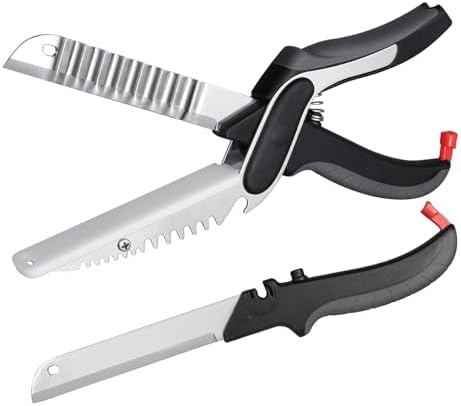 XGIZMOO Vegetable Slicer Cutter Kitchen Cutting Board Scissors Knife Comb for Food,Veggie,Fruit,Meat,Salad,Carrot,Potato,Tomato,Melons,Easy Use and Dishwasher Safe Tomato Knife