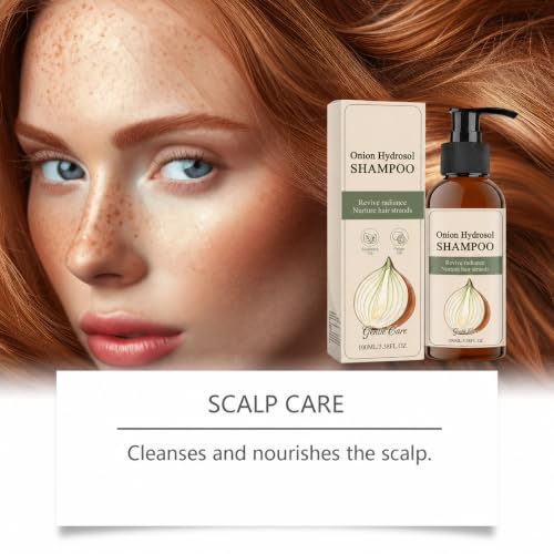 Onion Shampoo for Men and Women, Clarifying Scalp Cleanser for Oily Roots and Dry Frizzy Hair, Volumizing Moisturizing Hair Wash for Fuller-Looking, Soft, Shiny Hair, All Hair Types - Image 3