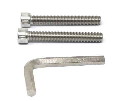Image of iexcell 2 Pcs M14 x 100mm Thread Pitch 2 mm Stainless Steel 304 Hex Socket Head Cap Screws Bolts Kit