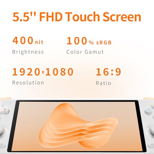 Image of Air X Android Handheld Game Console, 5.5 inch IPS Touchscreen Retro Gaming Console, Snapdragon 662, 4GB RAM 64GB eMMC, RGB Hall Joysticks & Triggers, Active Cooling, 5000mAh Battery [White]