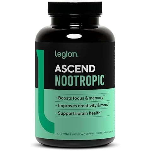 LEGION Athletics Ascend Nootropic - All-Natural Brain Supplements for Memory and Focus - Nootropics Brain Support Supplement with Alpha-GPC - Brain Supplement for Alertness & Mood Support, 30 Servings Cover