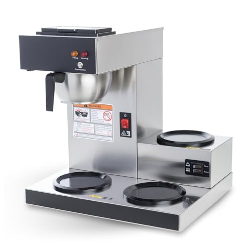 SYBO Commercial Coffee Maker 12 Cup with 3 Warmers and Optional Water Inlet