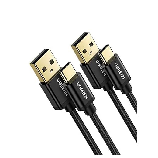 2X Cable USB C, UGREEN Cable USB Tipo C a USB A 2.0 Nylon Trenzado Carga Rápida para Móvil USB Type C Samsung S10 S9 A50 S8, Xiaomi Redmi Note 8 Redmi Note 7 Mi 9 Mi A3 Mi A2, Huawei P9, BQ Aquaris X